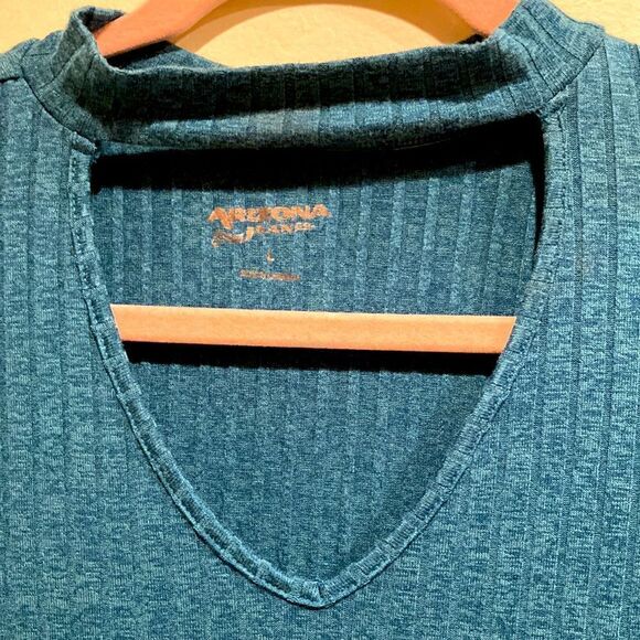 NWT Arizona Jeans Teal Dress w/ Chest Cut-Out Women's Size: L - Picture 5 of 6